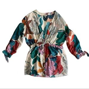ANNIE + OTIS Botanical Print Silk/Cotton Cover-Up